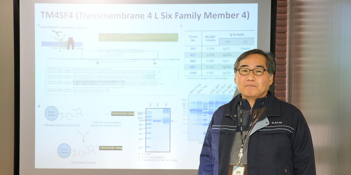 지능형원자력안전연구소 환경·재해평가연구부 김인규 책임연구원이 암 줄기세포(Cancer Stem Cell)에서 발현하는 단백질 ‘TM4SF4’을 표적하는 항암제 후보물질을 개발했다.