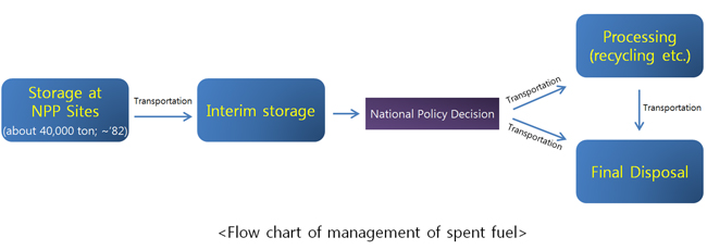 Flow chart of management of spent fuel